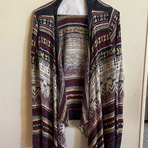 Hollister Aztec Print Hi Low Cardigan